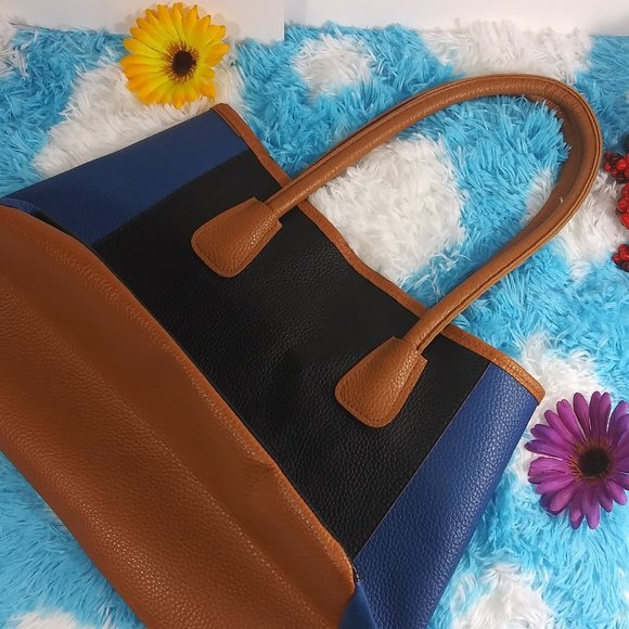 ✅ NEIMAN MARCUS Large Tote Bag Vintage Colorblock - Picture 4 of 8